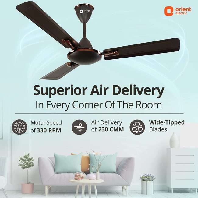 Orient Electric Gratia 1200 MM Ceiling Fan (Metallic Bronze/Copper)