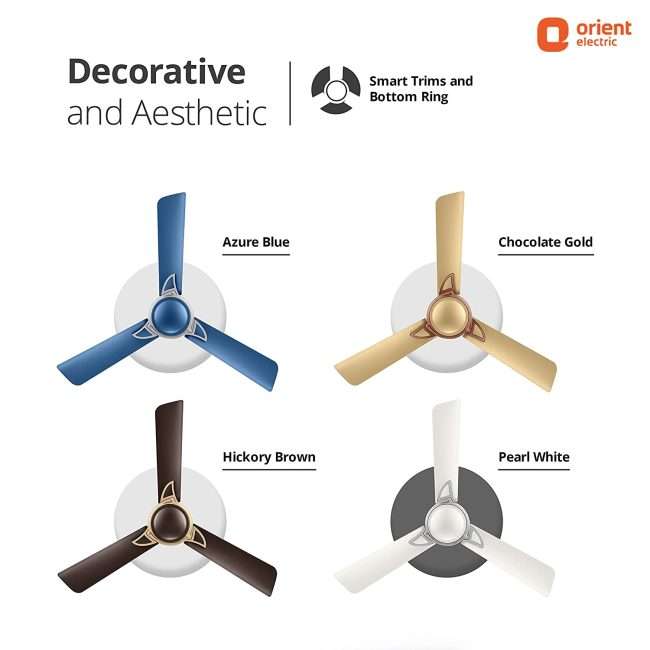 Orient Electric Kiara Shine 1200mm High Speed Ceiling Fan (Hickory Brown)