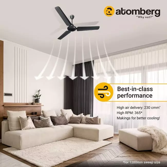 atomberg Ikano 1200mm BLDC Motor 5 Star Rated Ceiling Fans