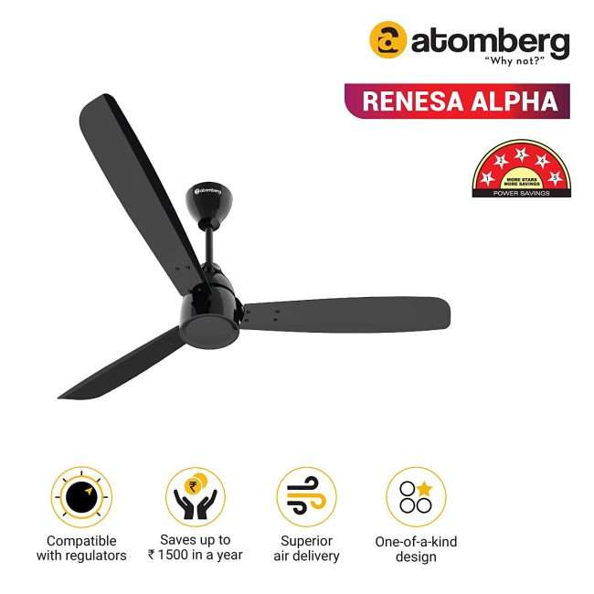 atomberg Renesa Alpha 1200mm BLDC Motor 5 Star Rated Ceiling Fans