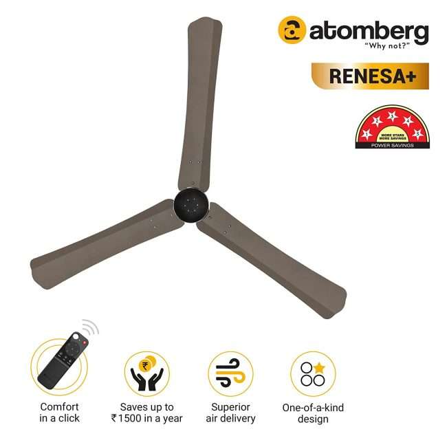 atomberg Renesa+ 1200mm BLDC Motor 5 Star Rated Ceiling Fans