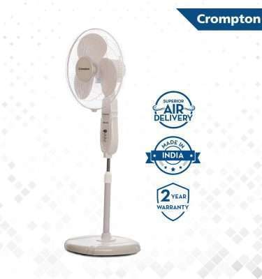 Crompton High Flo Neo High Speed 400 mm (16 inch) Pedestal Fan (White)