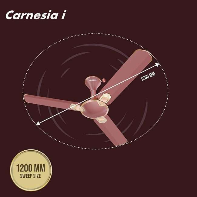 Havells Carnesia i 1200mm Ceiling Fan (Metallic Brown LT Copper)