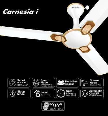 Havells Carnesia i 1200mm Ceiling Fan (Pearl White Gold)