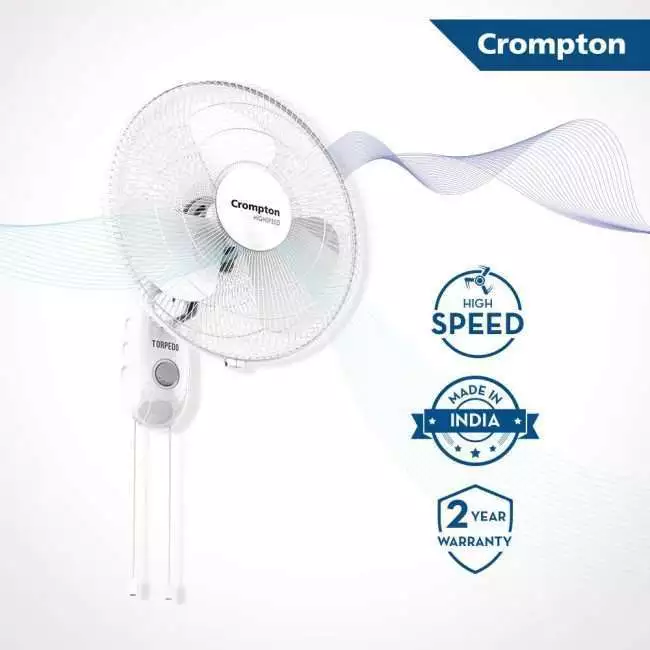 Crompton HighSpeed Torpedo 400 mm Wall Fan (White)