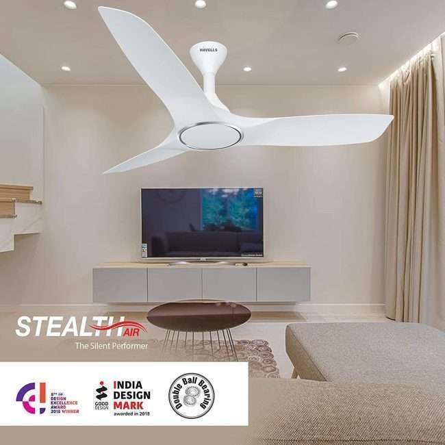 Havells Stealth Air 1200mm Dust Resistant Ceiling Fan (Elegant White)