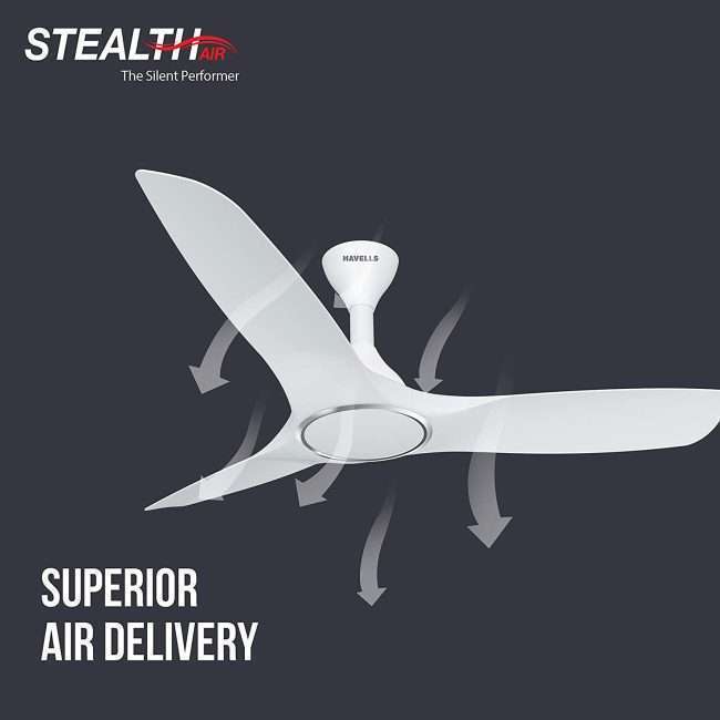 Havells Stealth Air 1200mm Dust Resistant Ceiling Fan (Elegant White)