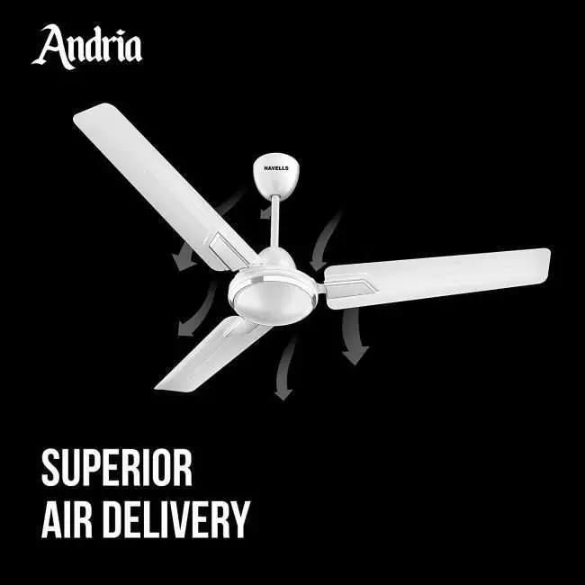 Havells Andria 1200mm Ceiling Fan (Pearl White)