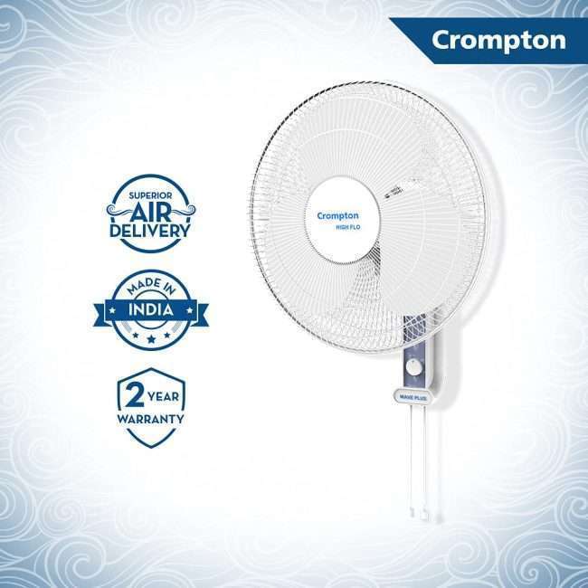 Crompton HighFlo Wave Plus 400-MM (16 inch) 60W - Wall Fan ( White)