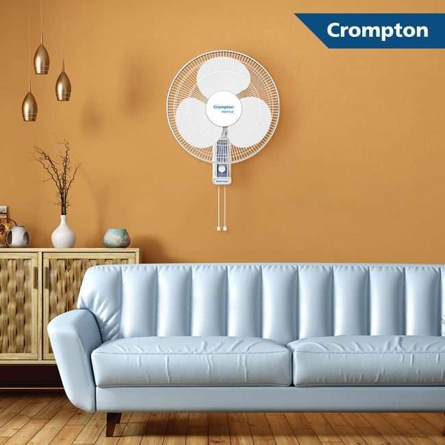 Crompton HighFlo Wave Plus 400-MM (16 inch) 60W - Wall Fan ( White)