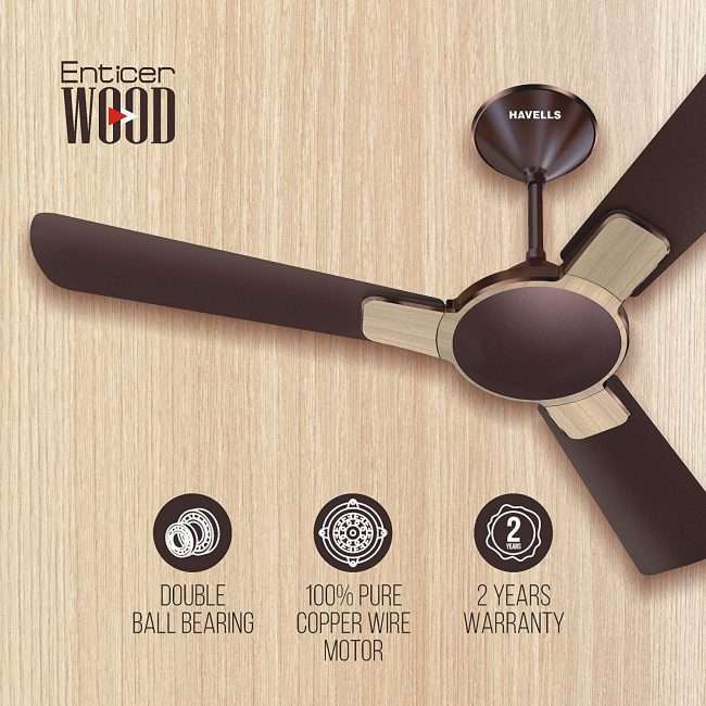 Havells Enticer Wood 1200mm Ceiling Fan (Oakwood)