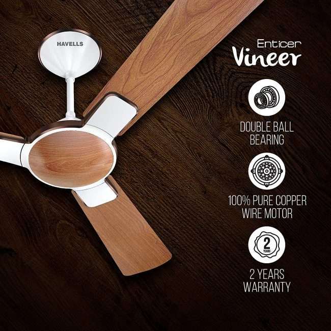 Havells Enticer Vineer 1200mm Ceiling Fan (Walnut)