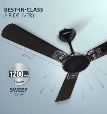 Havells Enticer Art 1200mm Ceiling Fan (Metallic Black/Chrome)