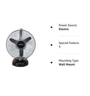 Havells Birdie 230mm Personal Fan (Black Grey)