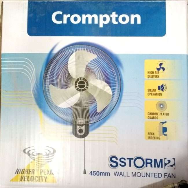 Crompton Sstorm2 450mm Wall Mount Fan ( Silver Black)