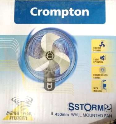 Crompton Sstorm2 450mm Wall Mount Fan ( Silver Black)