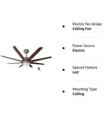 Havells Octet Underlight 1320mm Ceiling Fan (Brushed Nickel - Wenge)