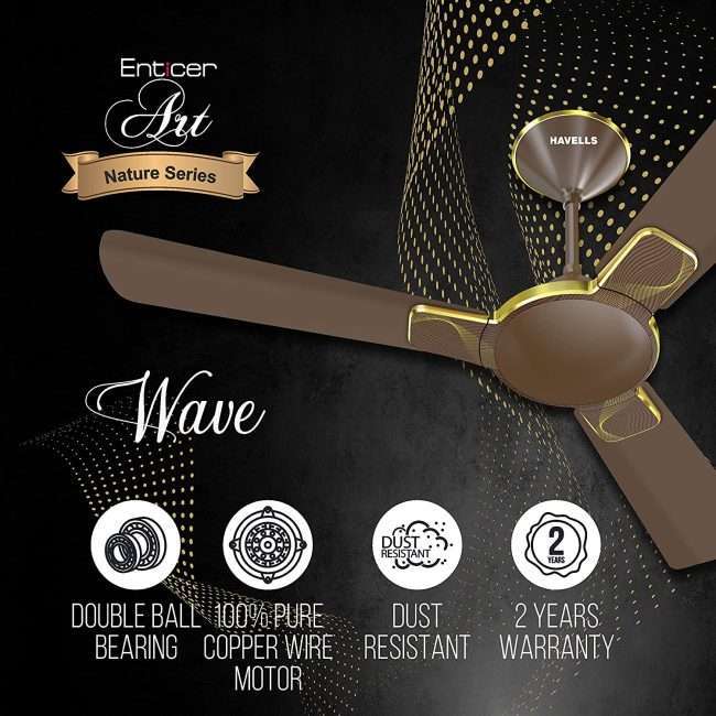 Havells Enticer Art 1200mm Ceiling Fan (Pearl Brown Gold)