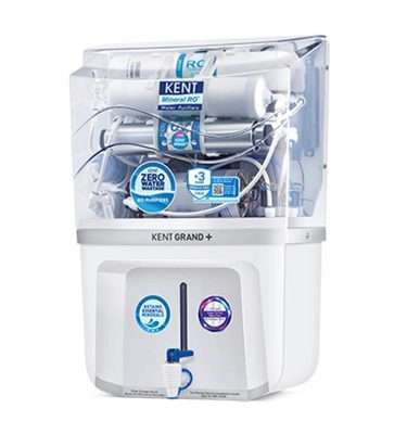 KENT Grand Plus Advanced RO Water Purifier (11099) | RO+UV+UF+TDS Control+UV in Tank | Wall Mountable| Zero Water Wastage | Patented Mineral RO Technology| 9L Storage | 20 L/hr Output | White