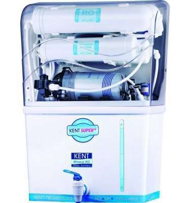 KENT Super Plus 8-litres Wall Mountable RO + UF + TDS Controller (White) 15-Ltr/hr Water Purifier