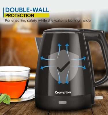 Crompton Activ Hot 1.5 Litres Cool Touch Electric Kettle (Black)