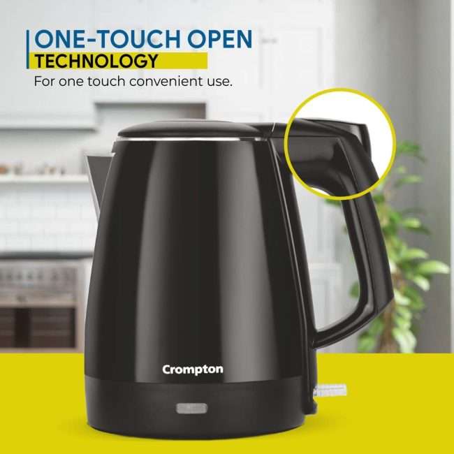 Crompton Activ Hot 1.5 Litres Cool Touch Electric Kettle (Black)