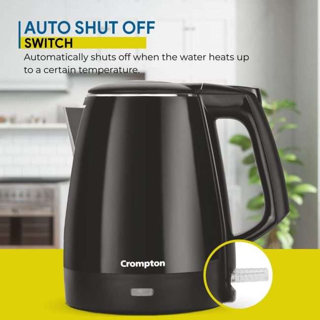 Crompton Activ Hot 1.5 Litres Cool Touch Electric Kettle (Black)