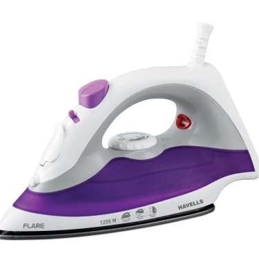 HAVELLS Flare 1250 W Steam Iron with Teflon Coated Sole Plate, Vertical & Horizontal Ironing & 2 Years Warranty. (Purple)