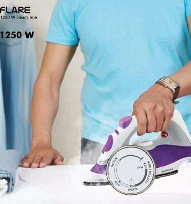 HAVELLS Flare 1250 W Steam Iron with Teflon Coated Sole Plate, Vertical & Horizontal Ironing & 2 Years Warranty. (Purple)