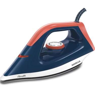 Havells Stealth 1000 watt Dry Iron With American Heritage Non Stick Sole Plate, Aerodynamic Design, Easy Grip Temperature Knob & 2 years Warranty. (Blue)