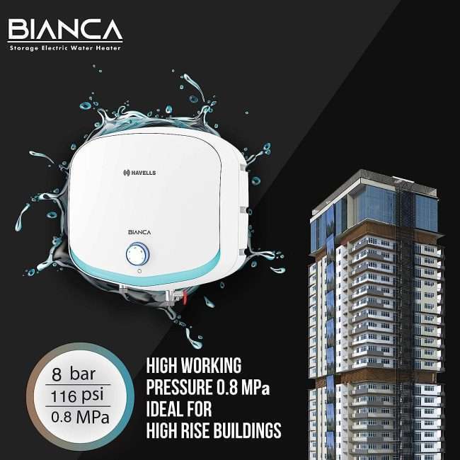 Havells Bianca 25-Litre Vertical Storage Water Heater (Geyser) White 5 Star