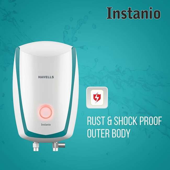 Havells Instanio 3-Litre Instant Geyser (White/Blue), Wall Mount