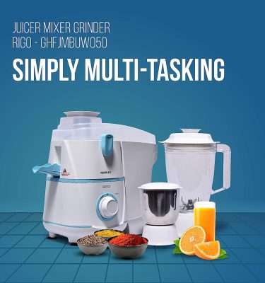 Havells Rigo Mixer Grinder with 2 Jar, White, Blue