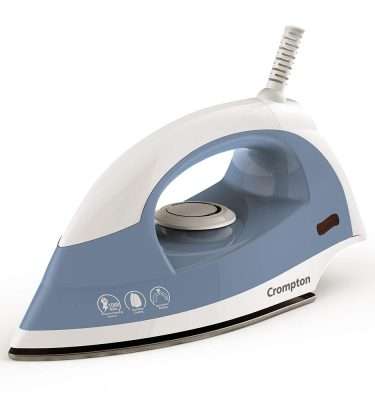 Crompton Brio 1000-Watts Dry Iron with Weilburger Coating (Sky Blue and White)