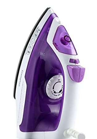 Crompton Fabrimagic 1200 W Steam Iron with 200 ml water tank, Upto 13g /min steam output and Teflon coating soleplate (purple), Small (ACGSI-FABRIMAGIC)