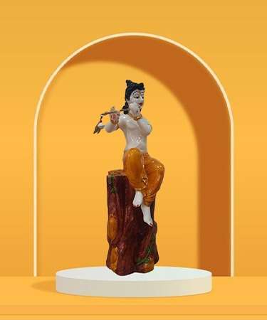 Krishna Statue Big Size for Mandir Decor / living room / Guest room / Office Temple / Puja room / Kishan ji murti (Size :: 21 x 6 Inches)