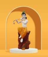 Krishna Statue Big Size for Mandir Decor / living room / Guest room / Office Temple / Puja room / Kishan ji murti (Size :: 21 x 6 Inches)